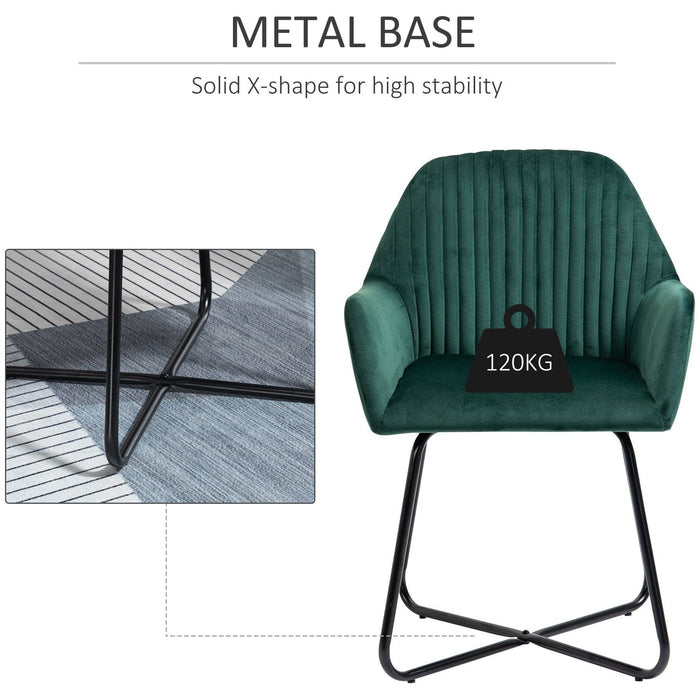 Velvet Touch Modern Lounge Armchair with Metal Base