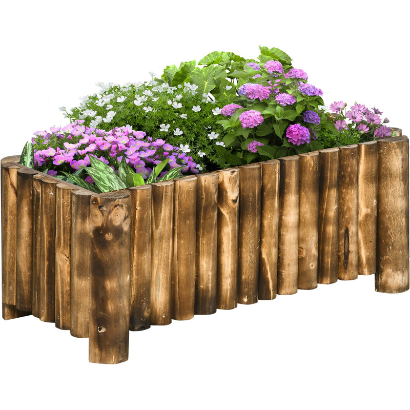 Raised Wooden Flower Beds, 78x35x30 cm