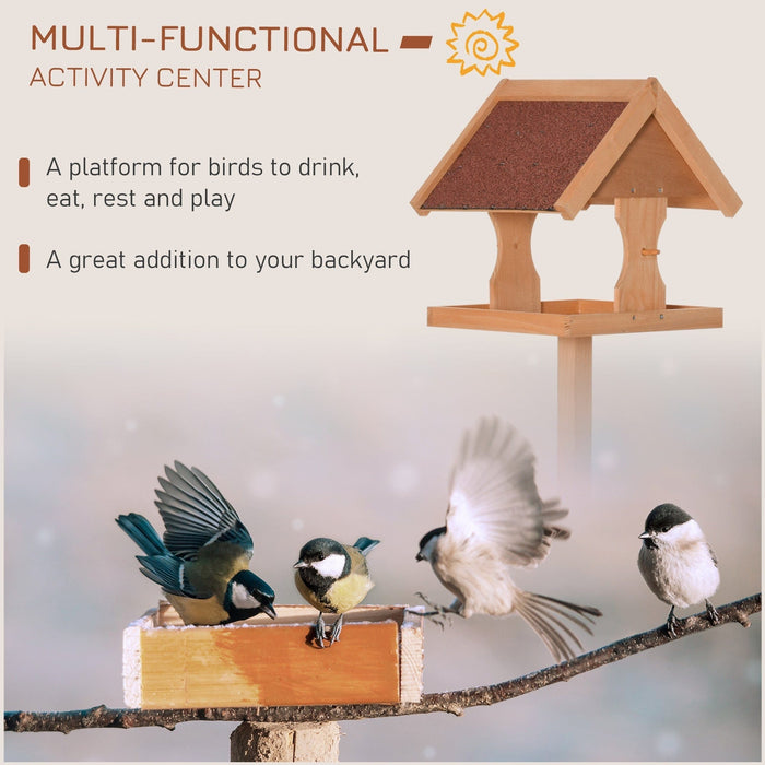 Wooden Bird Table With Cross Shaped Support Feet