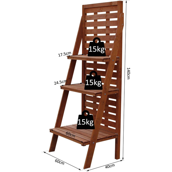 Solid Wood 3 Tier Plant Stand