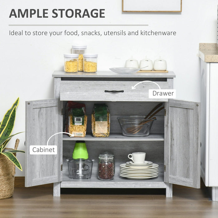 Grey Grain Farmhouse Sideboard with Barn Door