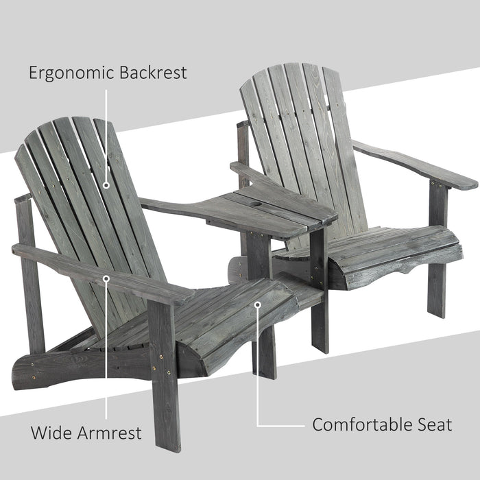 Double Adirondack Chairs With Table