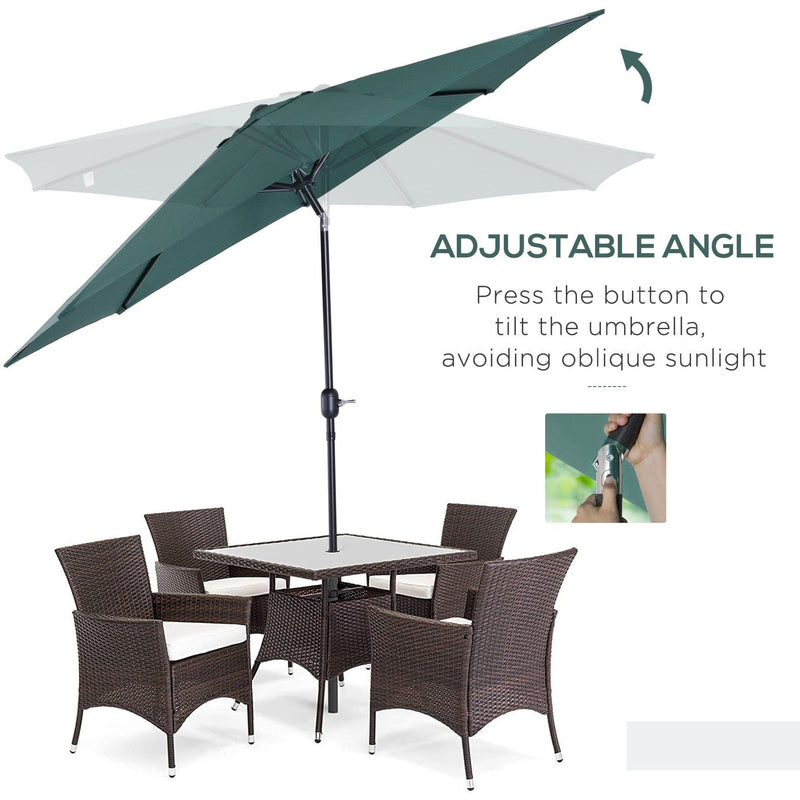 3m Tilting Garden Parasol with Crank Handle Outsunny