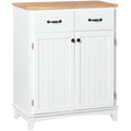 Modern Kitchen Cupboard, 2 Drawers, White Homcom