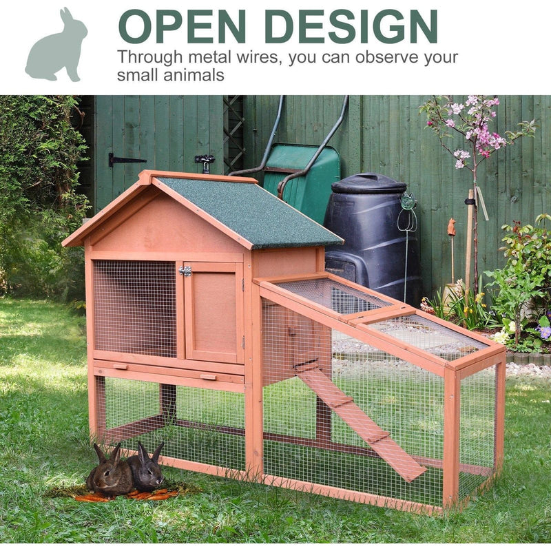 Large Outdoor 2-Tier Rabbit Hutch with Run