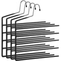 4-Pack Non-Slip Trouser Hangers, Black Songmics