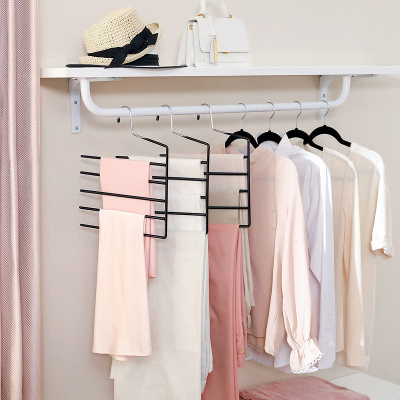 4-Pack Non-Slip Trouser Hangers, Black