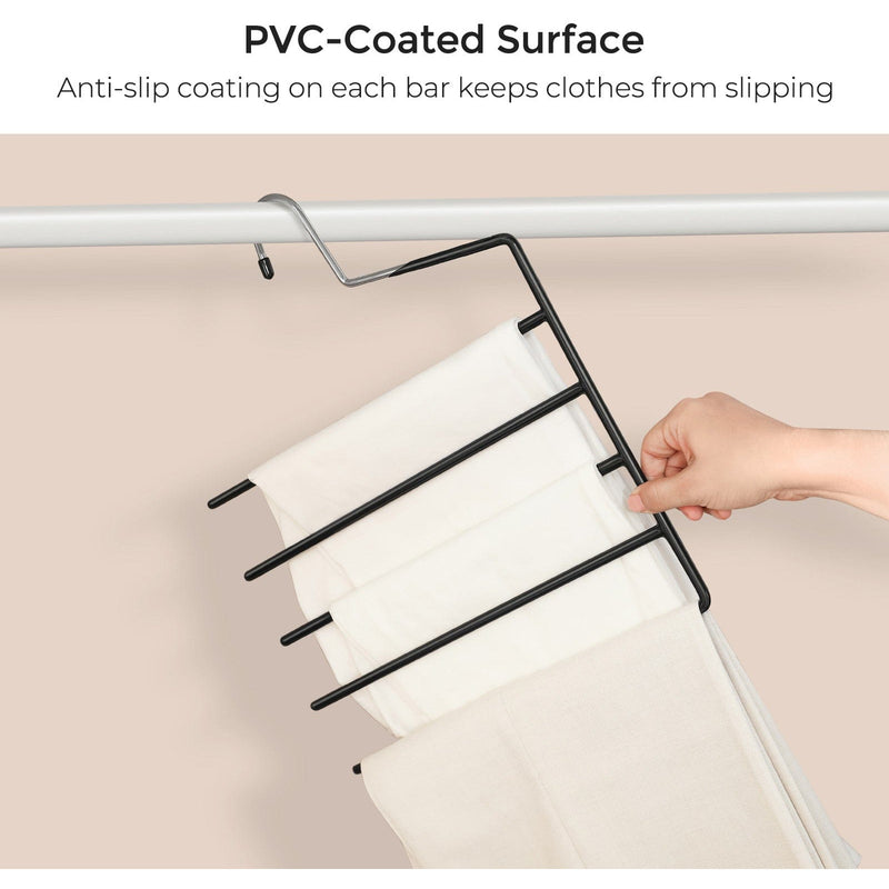 4-Pack Non-Slip Trouser Hangers, Black