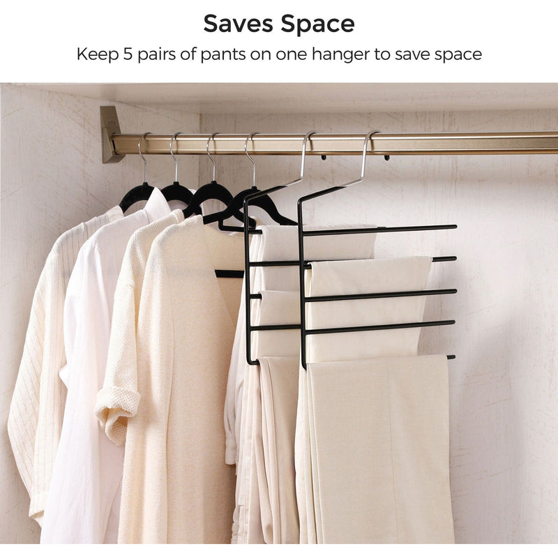 4-Pack Non-Slip Trouser Hangers, Black