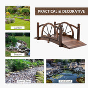 Wooden Garden Bridge, Decorative, Outdoor Lawn Pond Walkway Outsunny