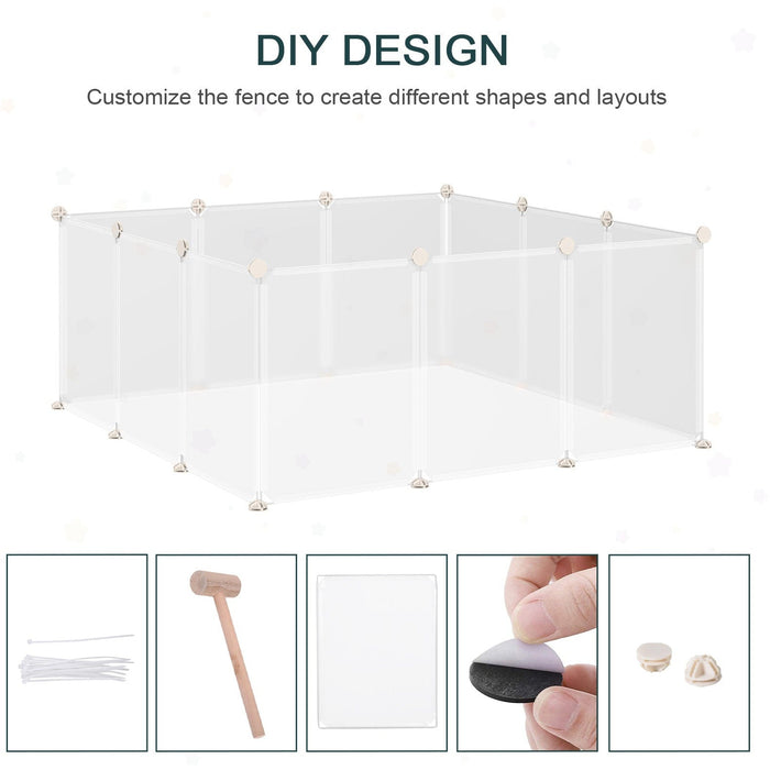 White DIY Guinea Pig Playpen: 12 Panels