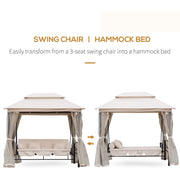 Outdoor 2-in-1 Convertible Garden Swing Chair Bed Outsunny