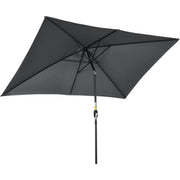 3x2m Stylish Patio Parasol Rectangular - Black Outsunny