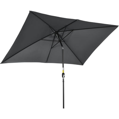 3x2m Stylish Patio Parasol Rectangular - Black Outsunny