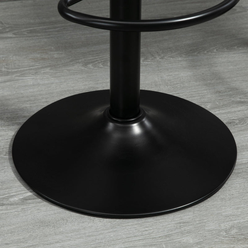 Set of 2 Kitchen Bar Stools, Grey Microfiber