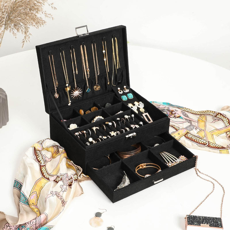 Songmics Jewelry Box With Drawer Black Songmics