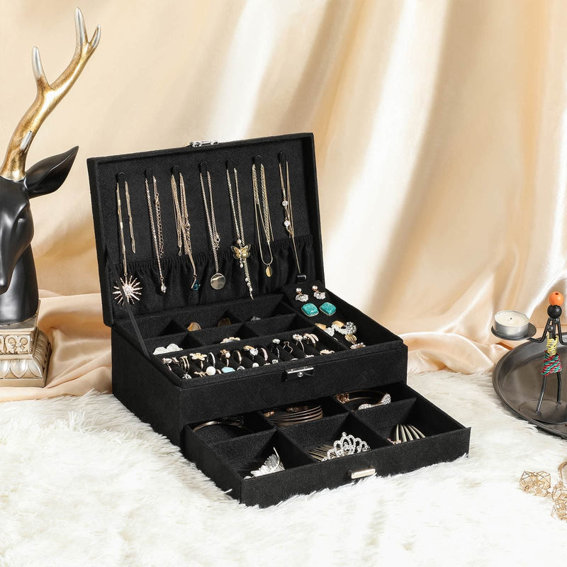 Songmics Jewelry Box With Drawer Black Songmics