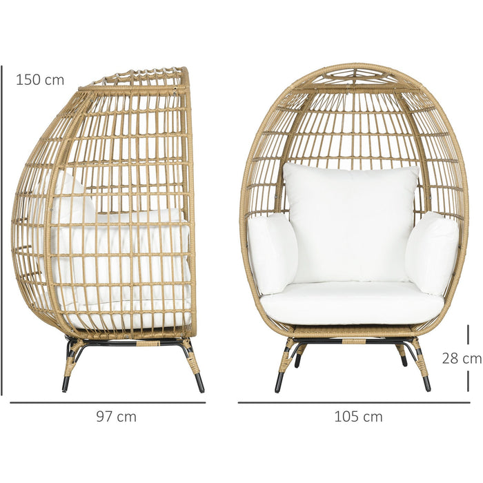 Teardrop Rattan Egg Chair with Legs