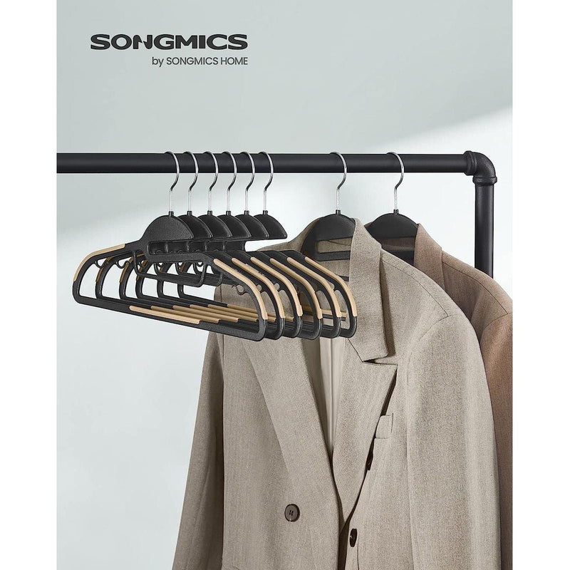 Songmics Non Slip Coat Hangers, Black/Brown (Pack of 20)