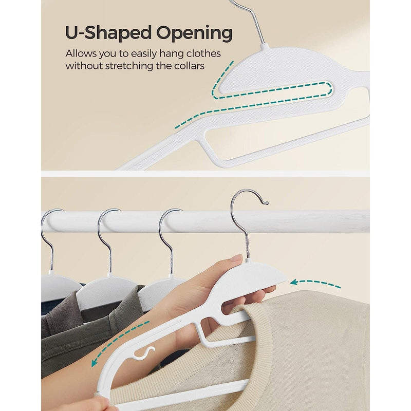 Songmics Non Slip Coat Hangers, White (Pack of 20) Songmics
