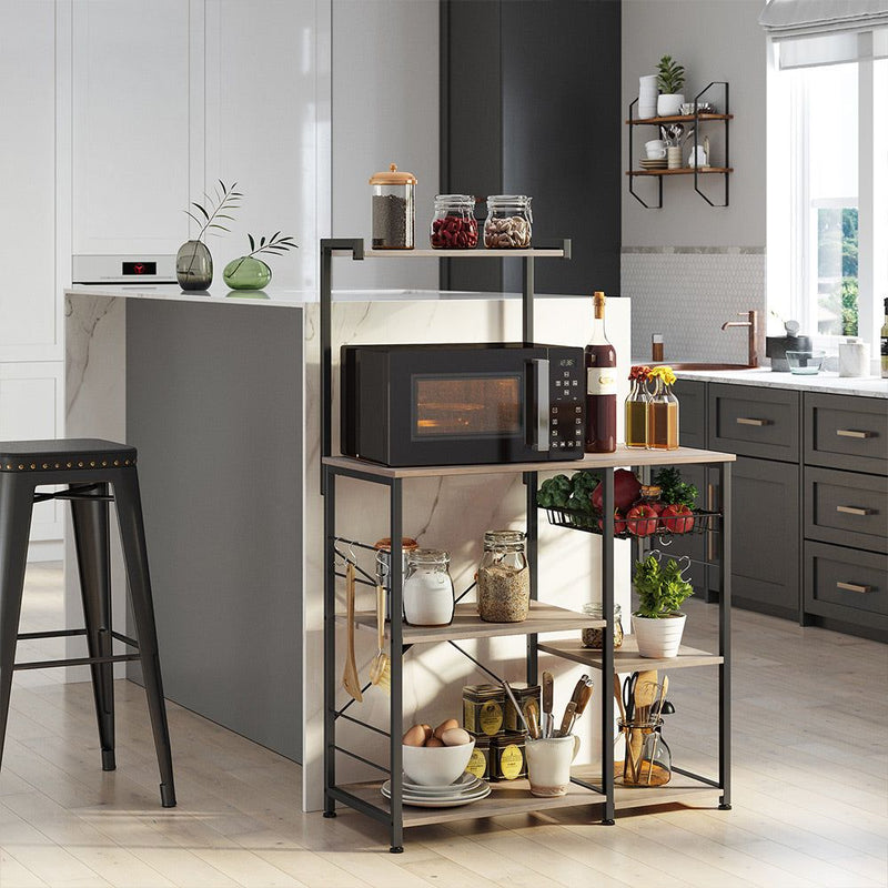 Vasagle Kitchen Storage Rack, Black and Greige