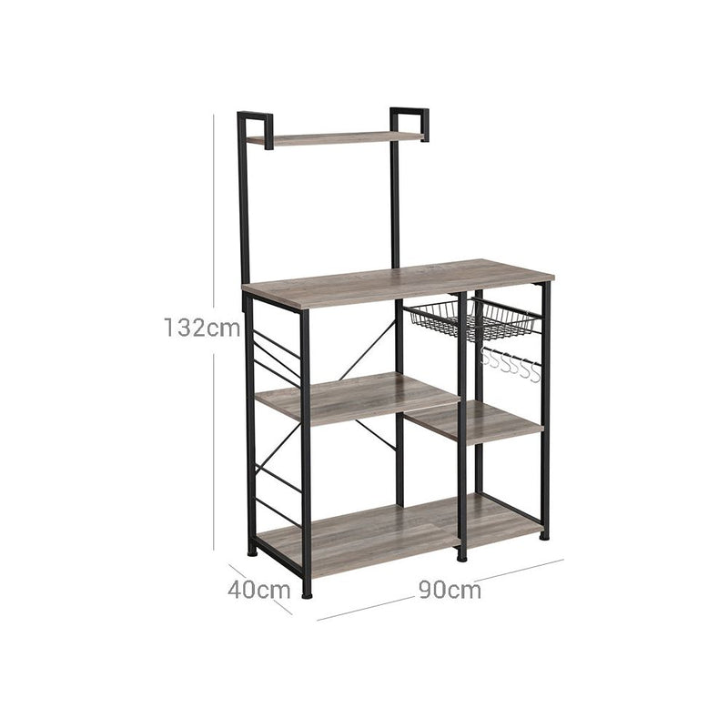 Vasagle Kitchen Storage Rack, Black and Greige