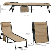 Portable Sun Lounger For Beach, Garden, Pool Outsunny