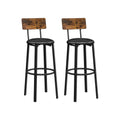 Vasagle Set of 2 Bar Stools With Backs VASAGLE