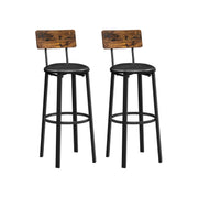 Vasagle Set of 2 Bar Stools With Backs VASAGLE