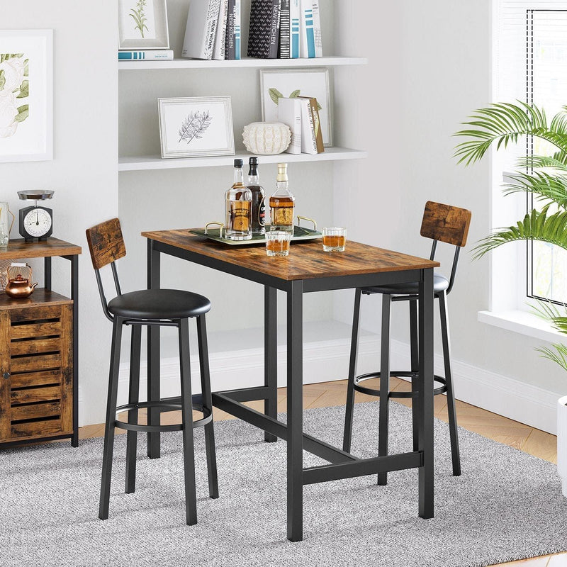 Vasagle Set of 2 Bar Stools With Backs VASAGLE