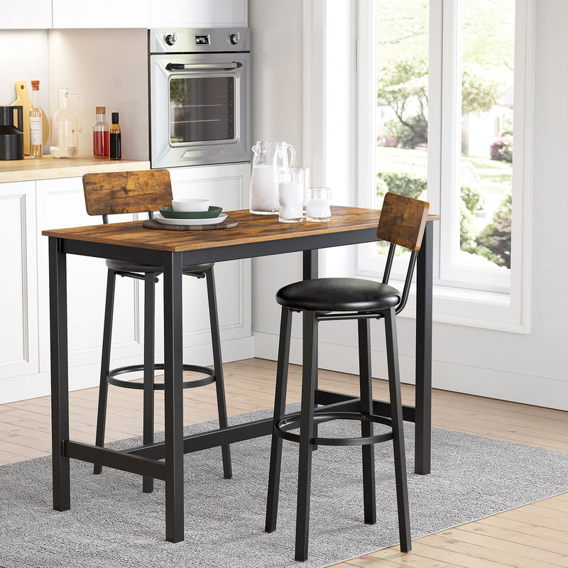 Vasagle Set of 2 Bar Stools With Backs VASAGLE