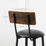 Vasagle Set of 2 Bar Stools With Backs VASAGLE
