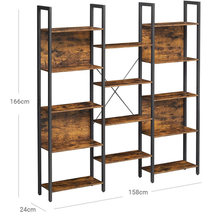 Vasagle Large Bookshelf, 14 Storage Shelves