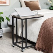Vasagle Side Table With Wheels Ivory Black