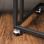 Vasagle Side Table With Wheels Ivory Black