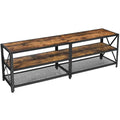 Industrial TV Unit for 60 Inch TV by Vasagle - 140cm wide with two large open shelves for storage