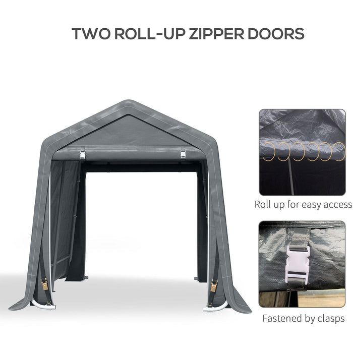 Heavy Duty Garden Storage Tent - 2.8 x 2.4 x 2.4m, Dark Grey