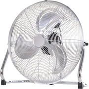 20" Chrome High-Velocity Floor Fan: 3-Speed, 100W Homcom