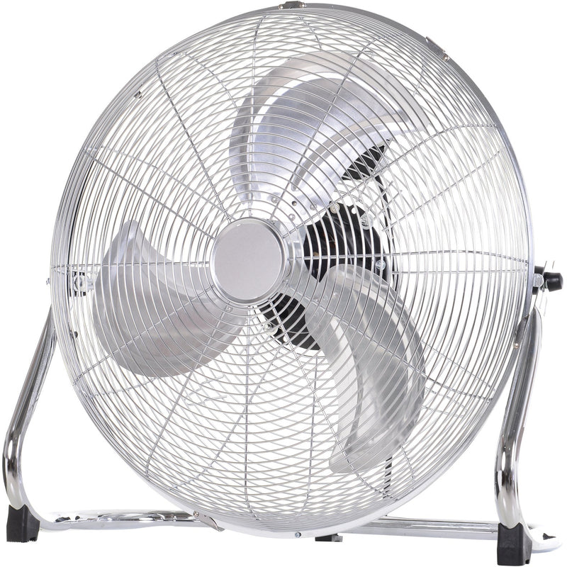 20" Chrome High-Velocity Floor Fan: 3-Speed, 100W Homcom