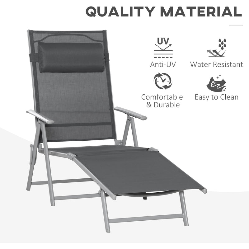 Folding Sun Lounger With Pillow