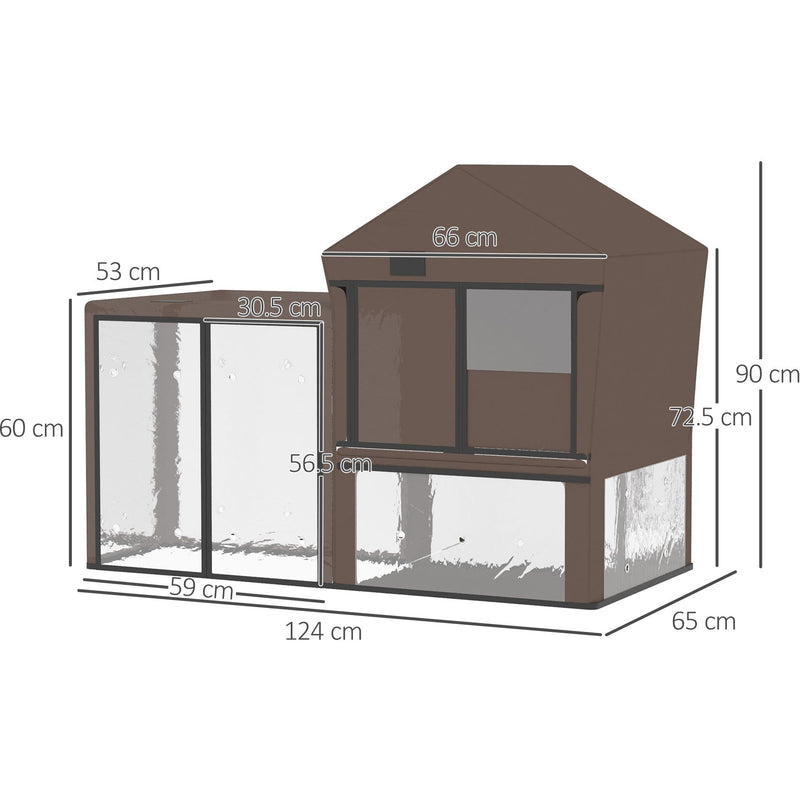 Brown Rabbit Hutch Cage Cover Pawhut