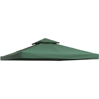 3x3m Gazebo Top Cover, Double Tier, Dark Green Outsunny
