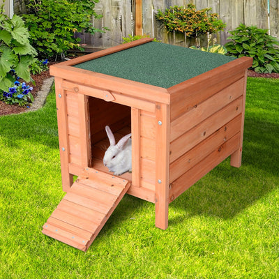 Fir Wood Wooden Rabbit Hutch Pawhut