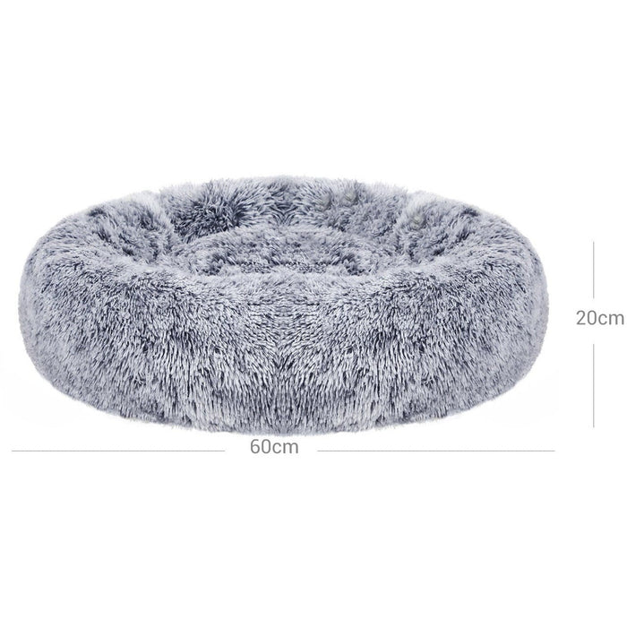 Grey Dog Bed with Soft Plush Cushion