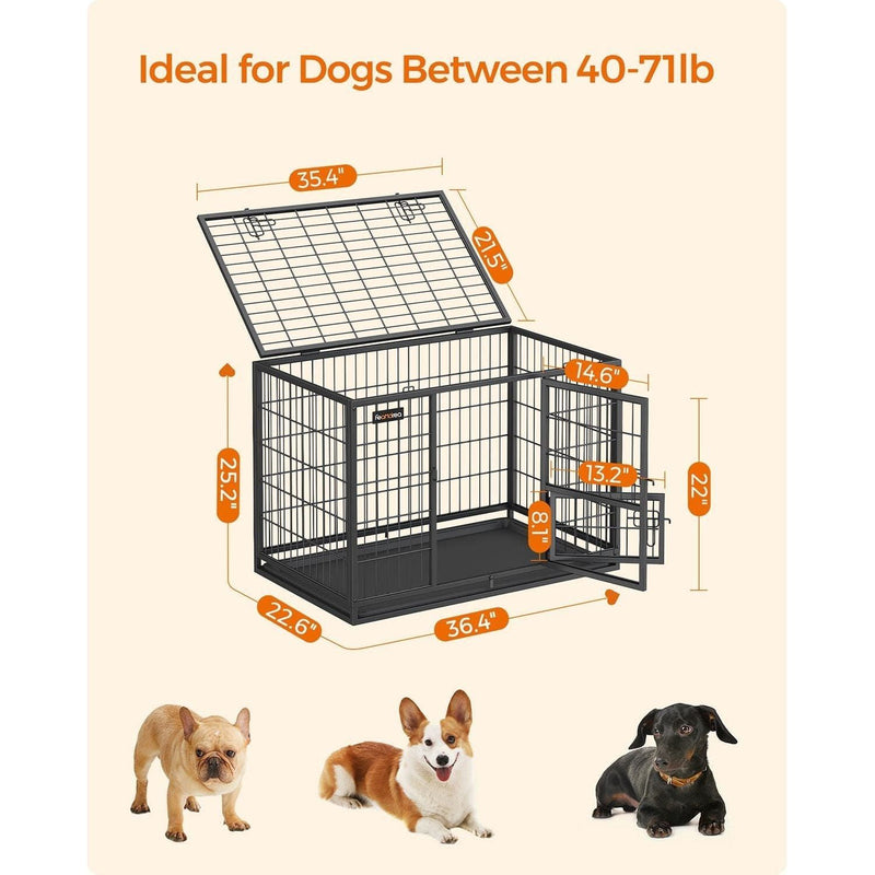 Feandrea Heavy Duty Dog Crate For Medium Sized Dogs