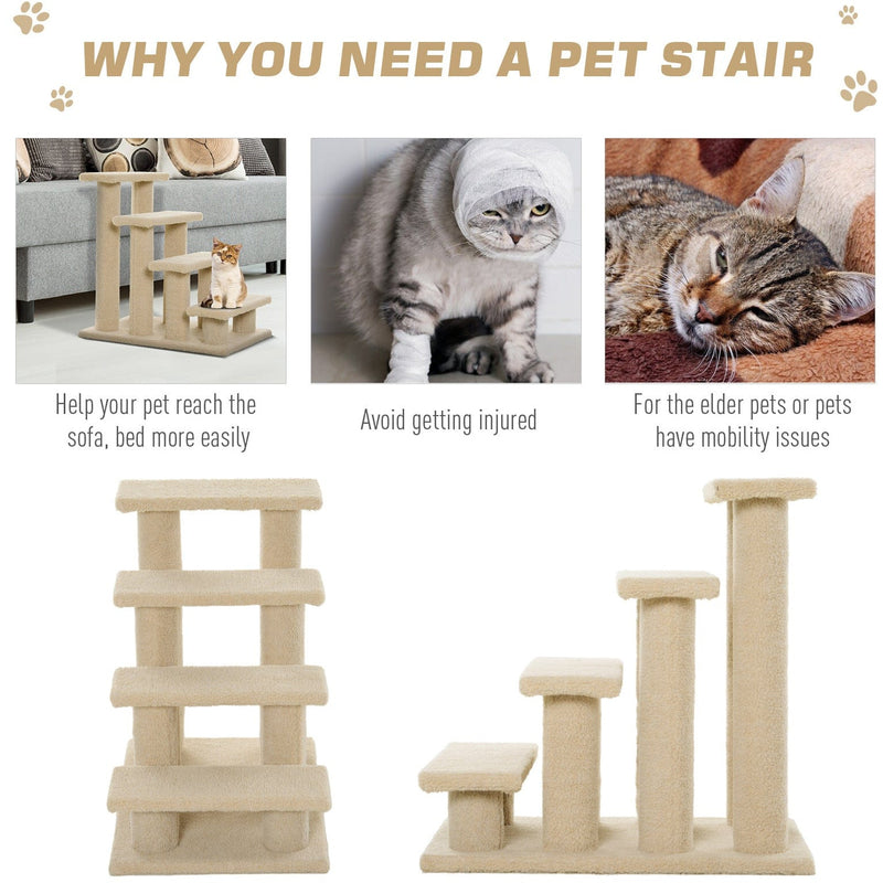 Pet Step Climing Frame - Light Brown