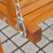 3 Seater Wooden Garden Swing Chair Bench, Green Outsunny
