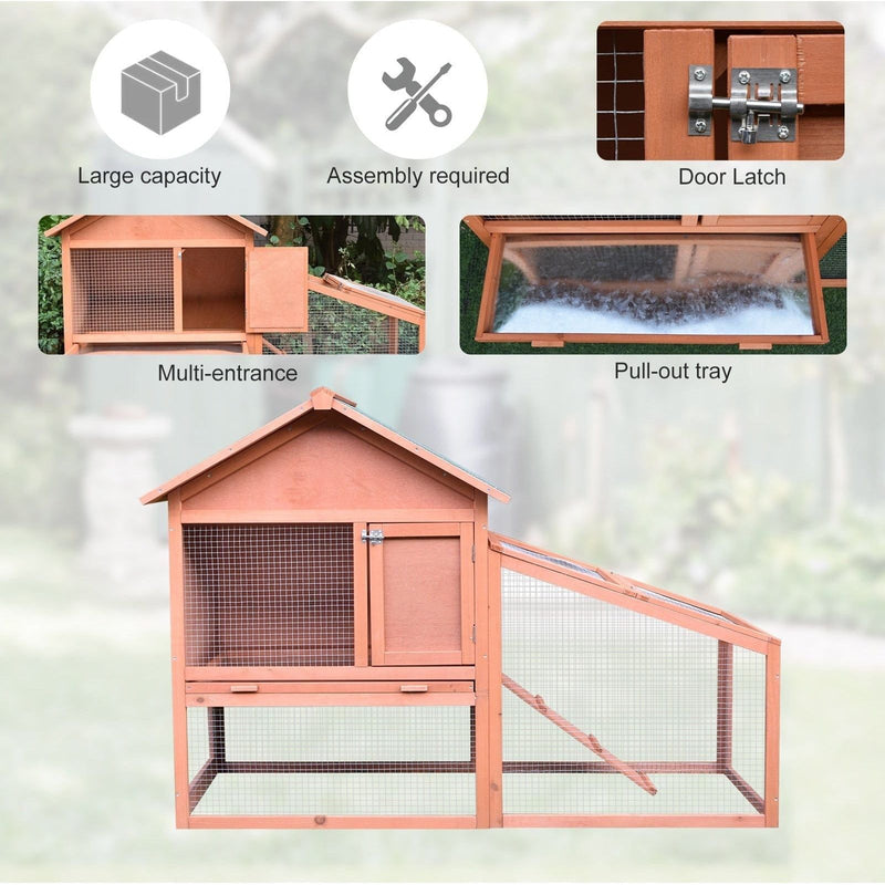 Large Outdoor 2-Tier Rabbit Hutch with Run