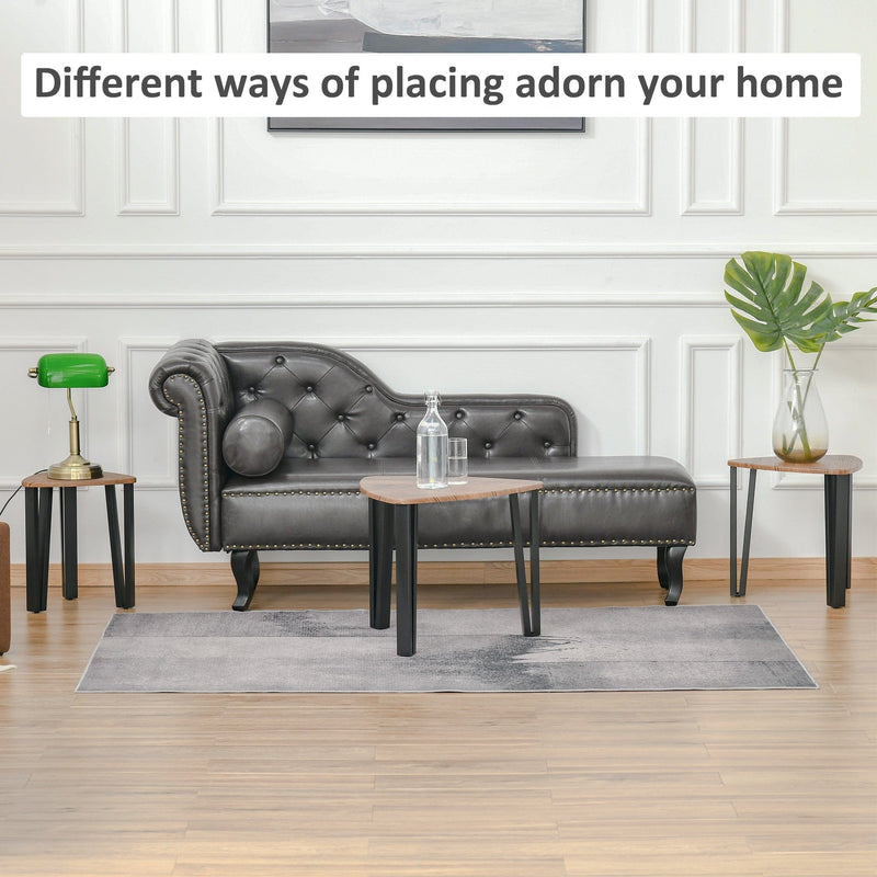 Nesting Coffee Table Set, Multifunctional, Walnut Grain