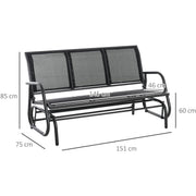 Garden Bench 3 Seater, Rocking Glider Outsunny